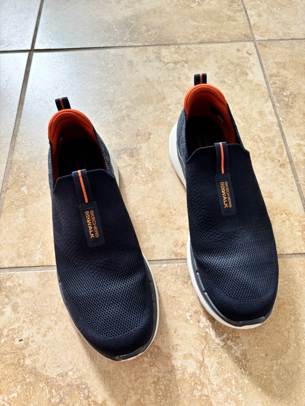 Skechers Navy and Orange Slip-On Men’s Sneakers